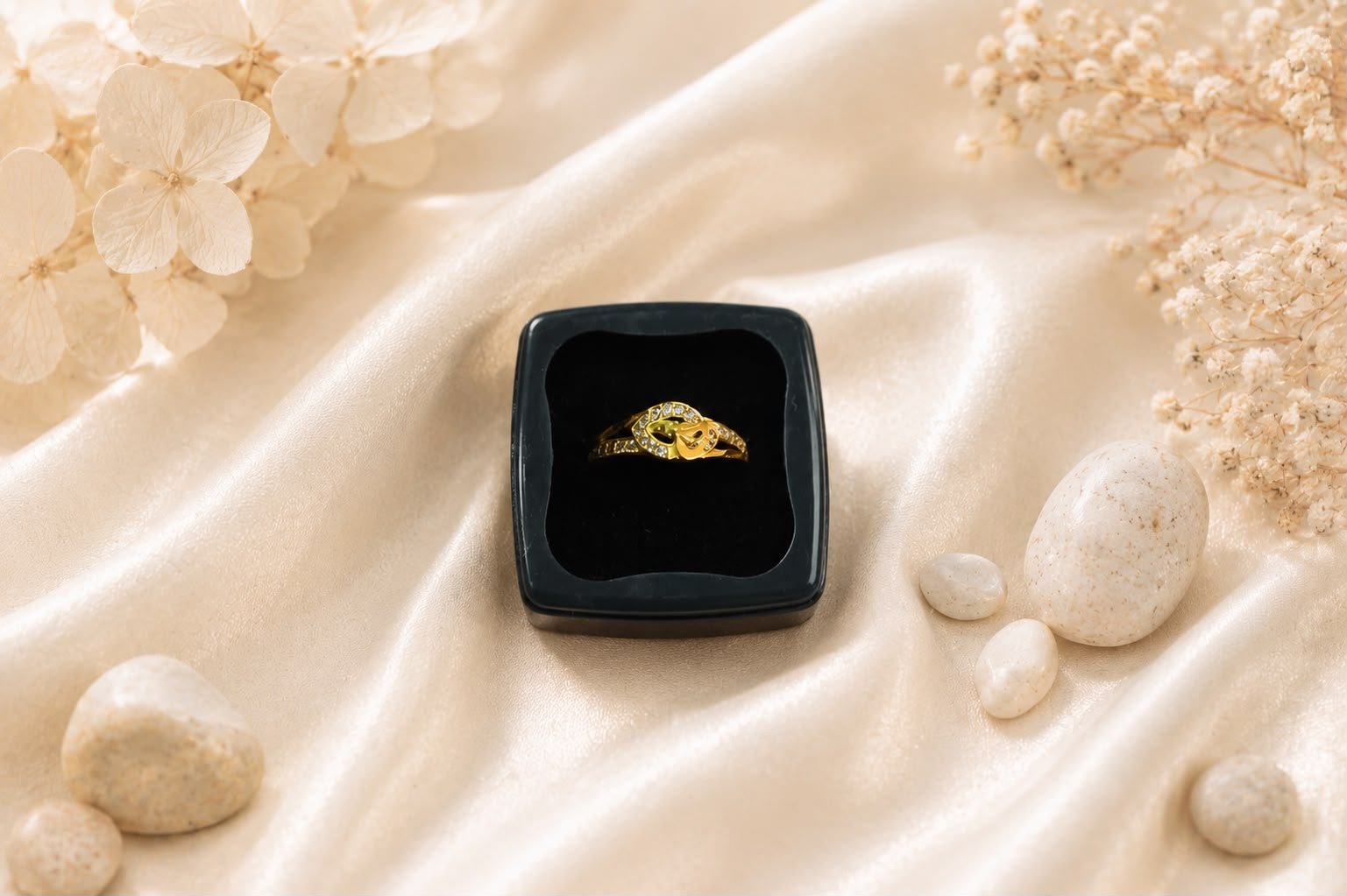 Royal Leaf Gold Plated Adjustable Ring for Women | American Diamond Designer Cocktail Ring