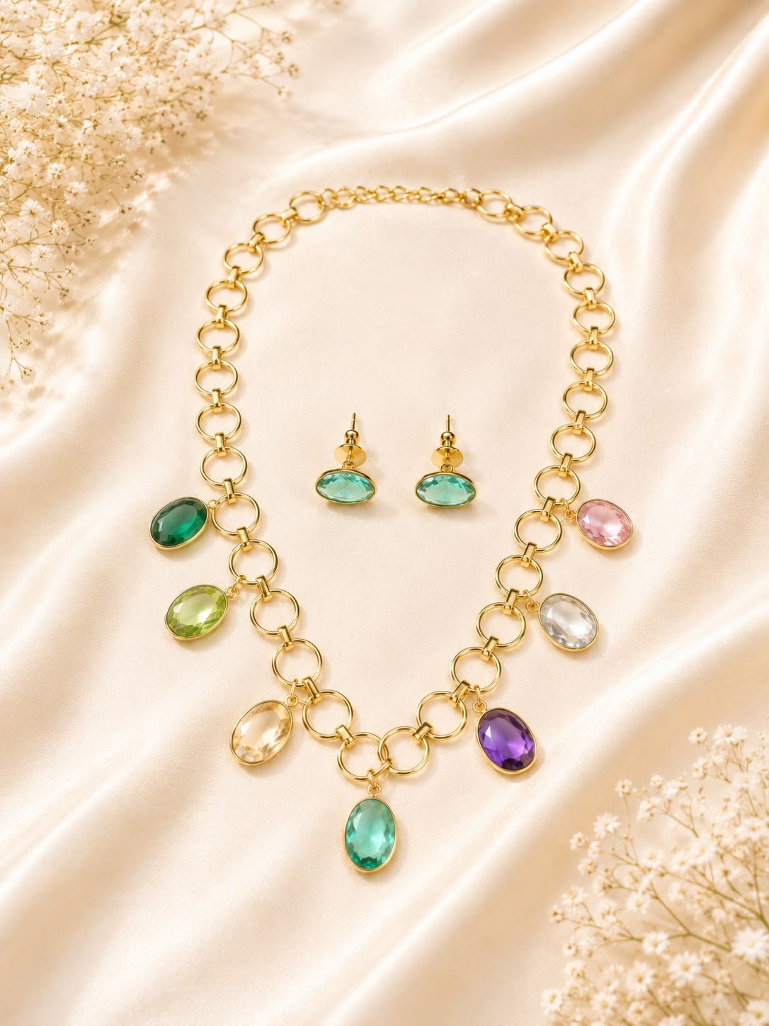 Celeste Crystal Charm Gold-Tone Pendant Necklace Set