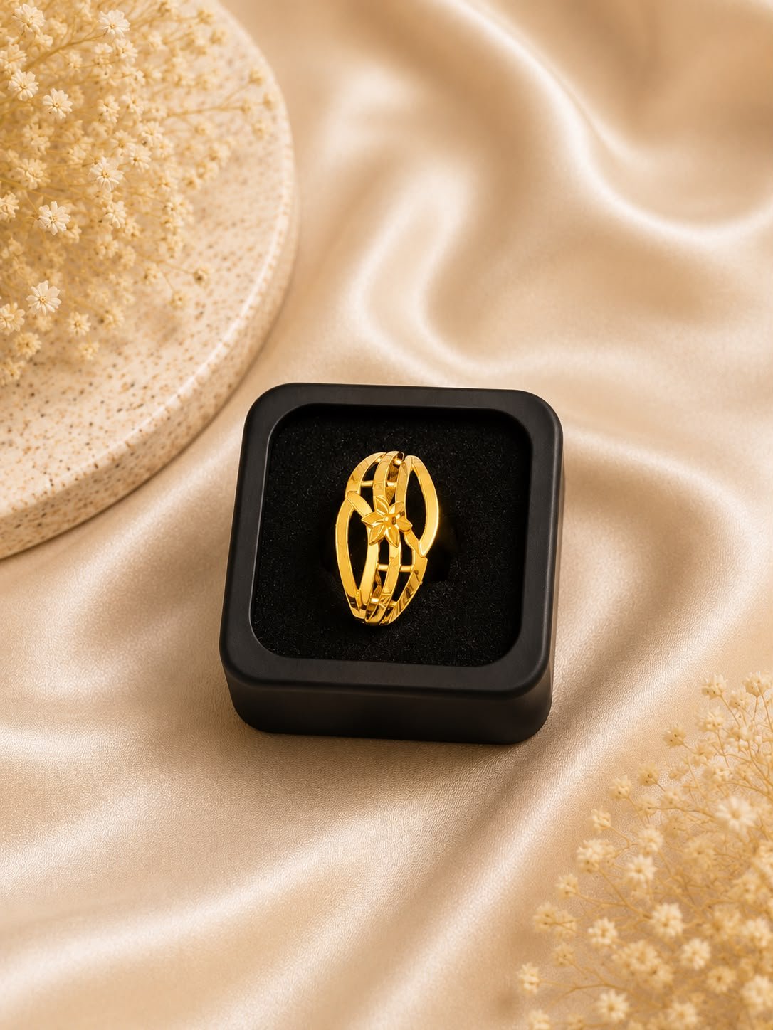 Infinity Orbit Gold Plated Ring for Women and Girls | Minimalist Designer Ring