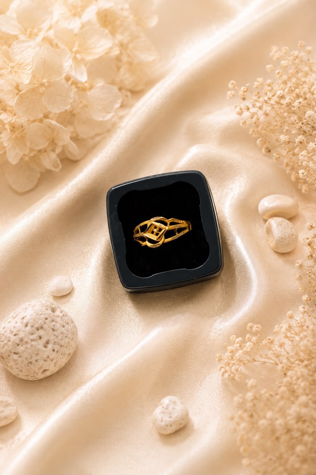 Geometric Grace Gold Plated Ring for Women and Girls | Minimalist Designer Ring