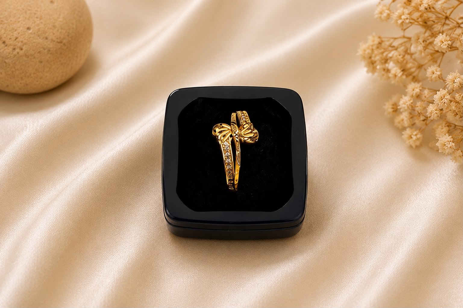 Golden Butterfly Spark Gold Plated Ring for Women | American Diamond Butterfly Designer Ring