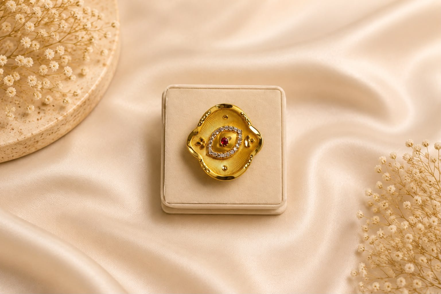 Royal Eye Gold Statement Ring