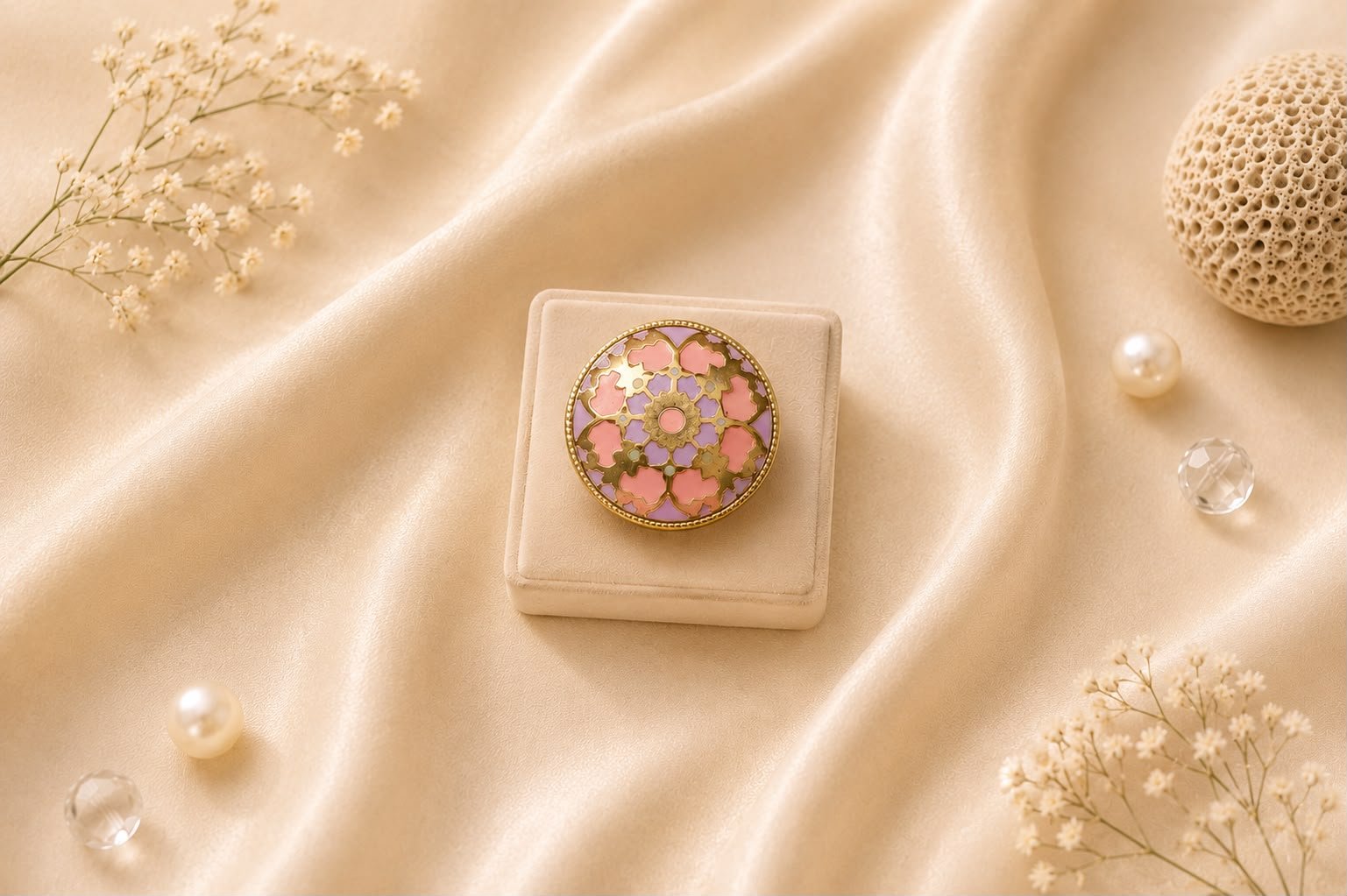 Premium Gold Plated Multicolor Floral Enamel Statement Ring for Women AND Girls
