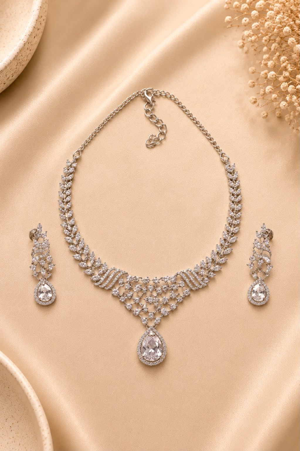 Crystal Infinity Necklace Set